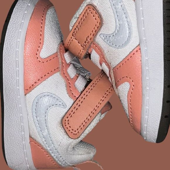 2021 NWOB Baby Nike Court Borough Low Recraft "White/Peach Foam" Sneaker Size 2 - Picture 4 of 7